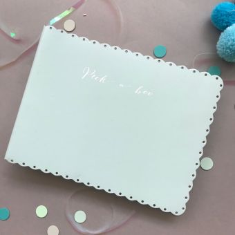 'Peek-a-boo' Small Recycled Leather Scalloped Edge Photo Album
