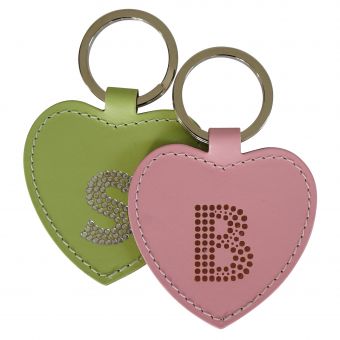 Initialled Heart Key ring
