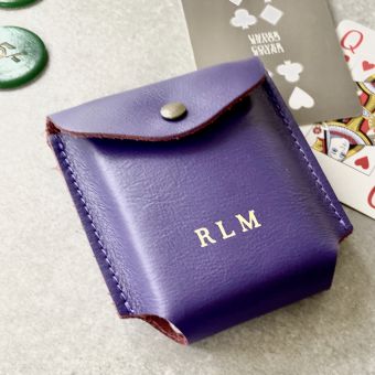 Leather Case with Poker Playing Cards