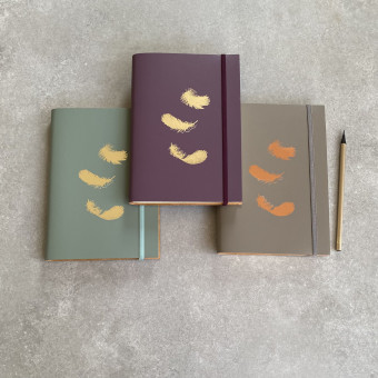 Recycled Leather Feather Address Book A5