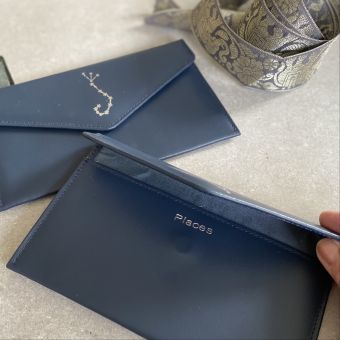 Celestial Recycled Leather Travel Wallet