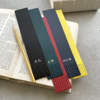 Initialled Leather Bookmark