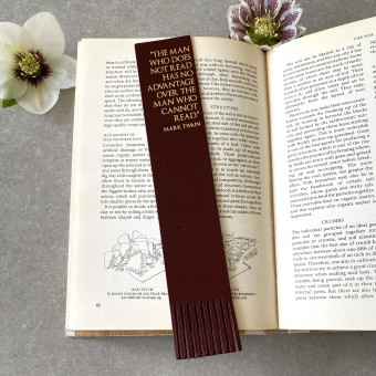 Leather Bookmark Personalised Quote-Horizontal Layout