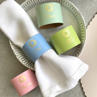 Scallop Personalised Napkin Rings (4)