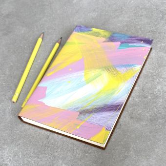 Hand Painted Recycled Leather A5 Notebook