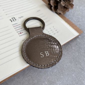 Personalised Metallic Leather Key Ring