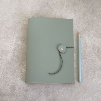 A5 Recycled Leather Journal with Washer and Tie Feature