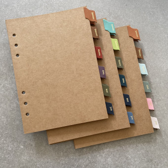 Self Adhesive Recycled Leather Month Divider Tabs