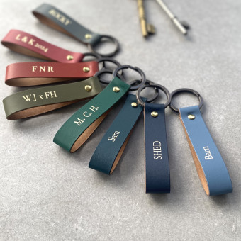 undercover recycled leather loop keychain