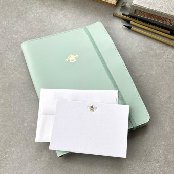 Personalised Recycled Leather Writing Set - Choose your Motif and Colours