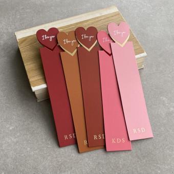 Personalised Recycled Leather Heart Bookmark