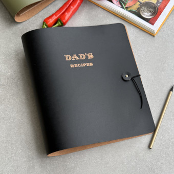 Flexible A4 Leather Recipe Binder - Dad\'s Recipes