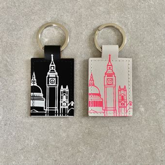 Skyline Recycled Leather Key Ring