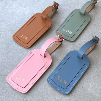 Recycled Leather Luggage Tag