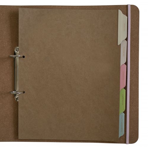 Wedding Planner Dividers (5) Leather Tabs -: Poppy