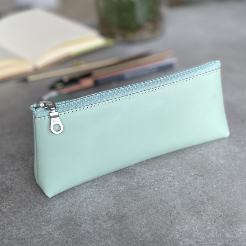 Luxe Slim Pencil Pouch - Metallic Seafoam Green – Good Juju Ink