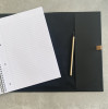 inside notebook with luxe leather cover